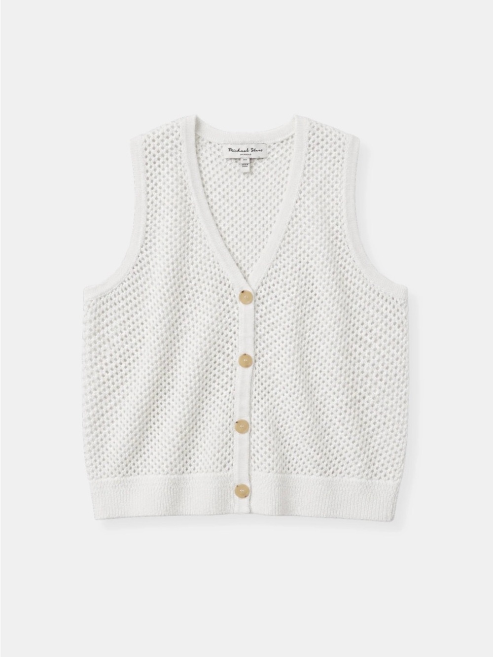 MICHAEL STARS
LEONIE MESH KNIT VEST | WHITE